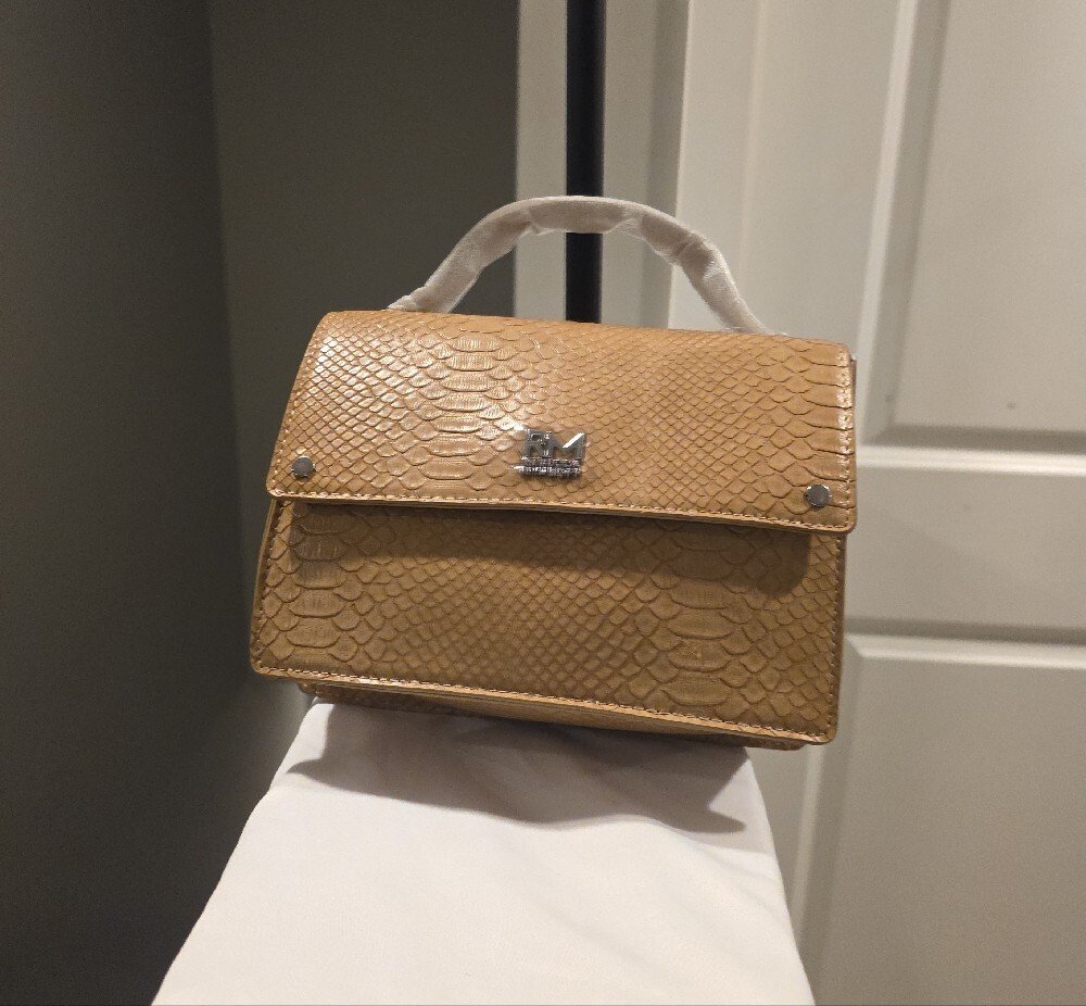 Rebecca Minkoff Tan Snakeskin-Embossed Mini Top-Handle Bag - Picture 5 of 11